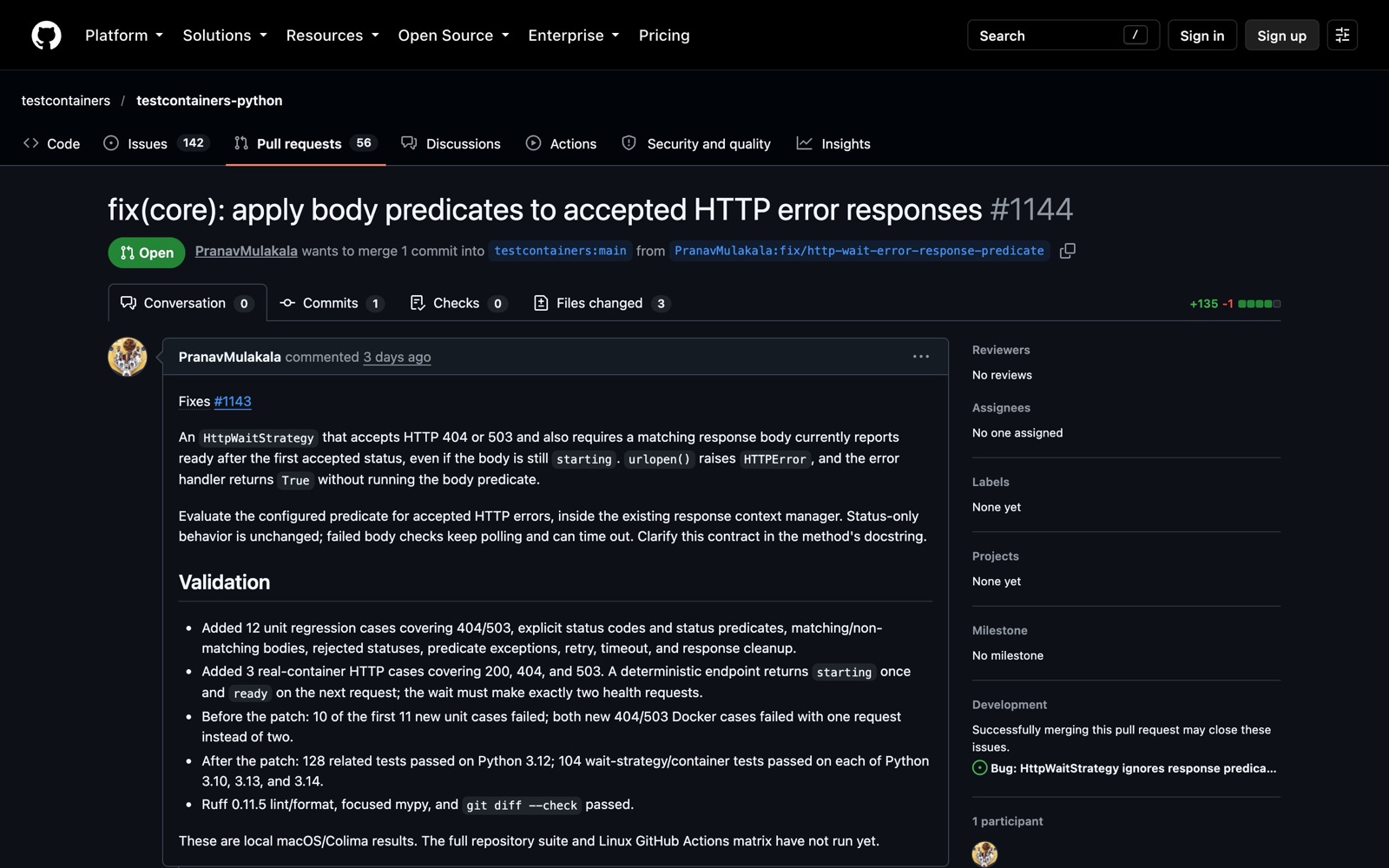 testcontainers-python pull request 1144